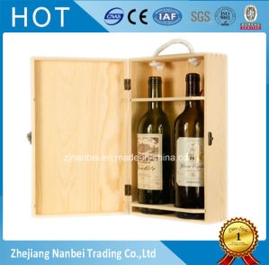 Custom Logo Double Bottle Wooden Wine Packaging Box