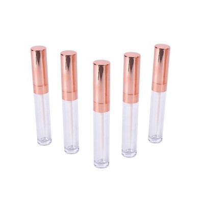 Wholesale custom 6ml clear empty plastic lipstick lip gloss packaging tube container with brush