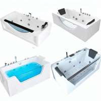 China Bath Manufacturer Bathroom Luxury Whirlpool Bathtubs And Hand Shower With LED Light Hydro Whirlpool Massage