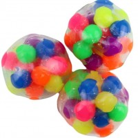 Rainbow TPR Gel Water Bead Filled Squeeze Fidget Stress Relief Ball Stress Toy for Adult & Kids