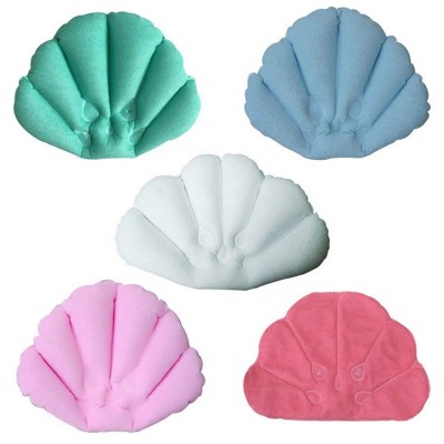 New products inflatable suction cup shell spa bathtub cushion neck bath pillow bathroom accessories